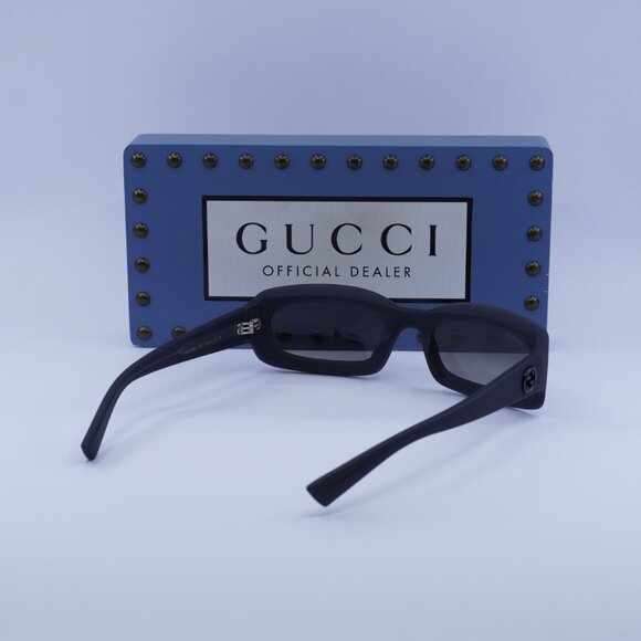 Gucci GG1786S 001 Rectangle Sunglasses - Dark Grey Opal/Grey - Picture 10 of 11